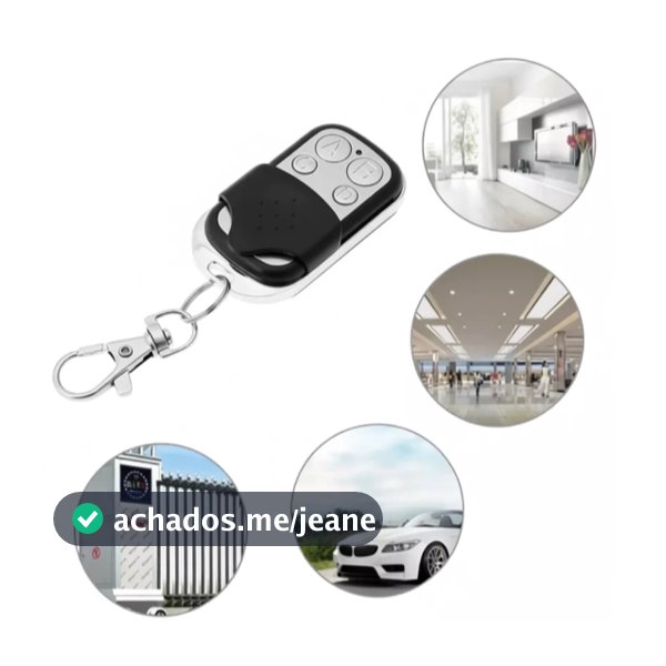 Controle Remoto Universal para Portão Elétrico Eletrônico Garagem com Chaveiro 433mhz 4 Botões