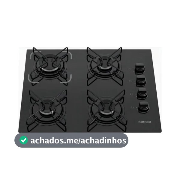 Cooktop Itatiaia Essencial 4 Bocas Preto – Bivolt 127V/220V com Acendimento Automático