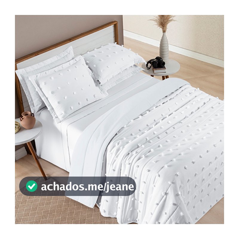 Cobre Leito Poppy Pompom Padrão-Casal/Queen/King 3 Peças 3D Dupla Face| Micropercal 300 fios Ambientale Enxovais