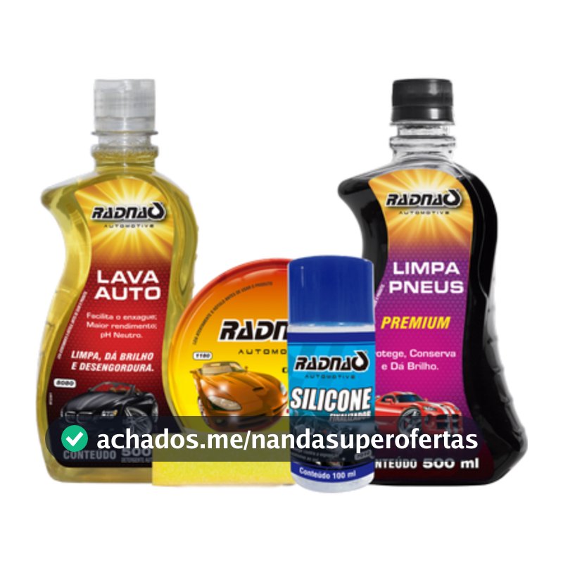 Kit Limpeza Veicular Silicone + shampoo + pretinho + cera + brinde
