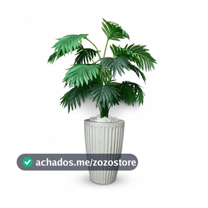 Planta Artificial Palmeira com Vaso 15 Folhas  Polietileno Cone Romano