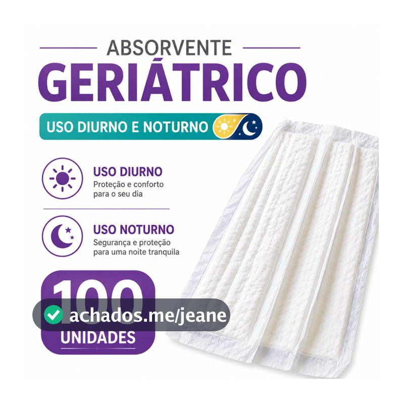 Absorvente Geriatrico Uso Diurno e Noturno Pós Parto Absorção Fluxo Intenso Absorvente Fralda