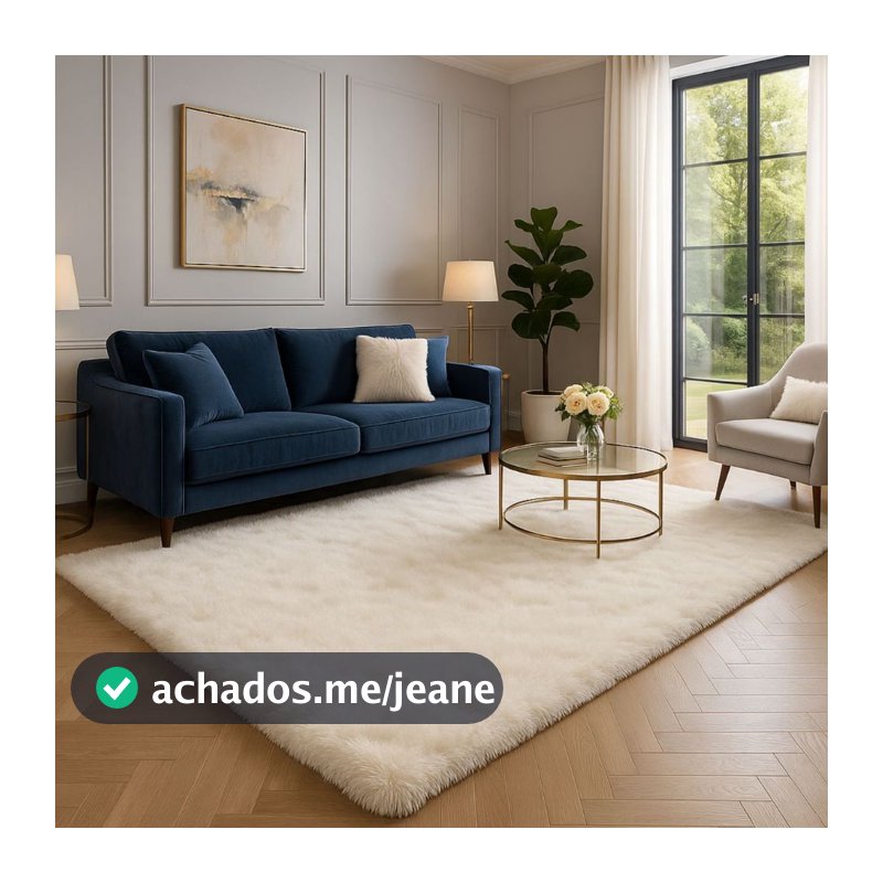 Tapete Luxo Felpudo Shaggy  1,00x1,50m Para Sala e Quarto