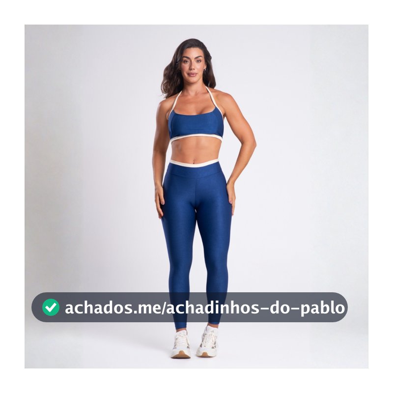Conjunto Academia Feminino Canelado Top e Legging Frente Única Fitness Luxo