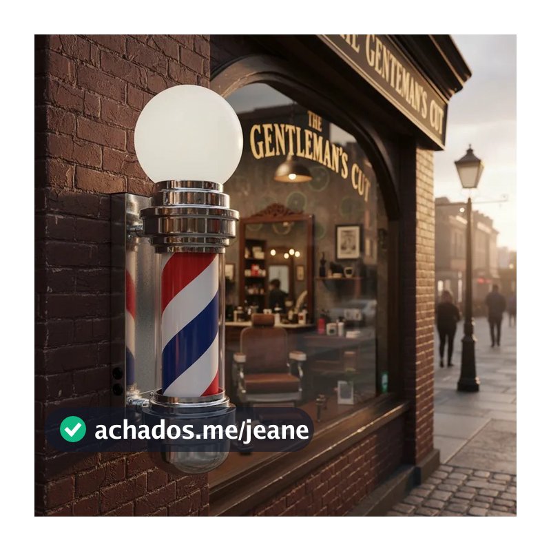 Barber Pole 50 cm Com Globo Luminária de Barbearia Poste de Barbeiro 110W 220W