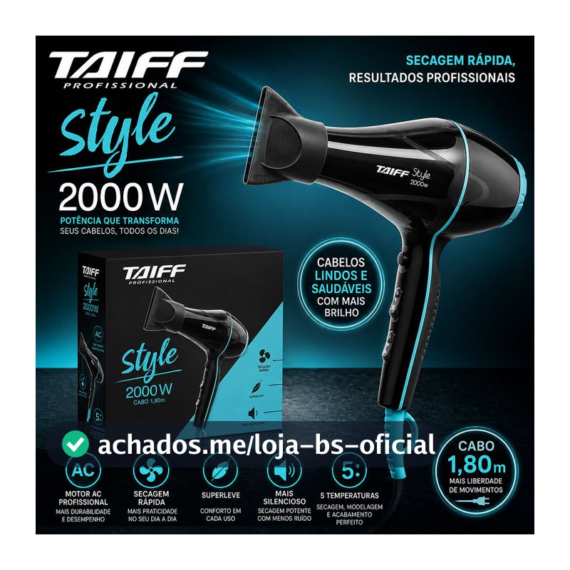 Secador Taiff Style Preto 2000w 127v