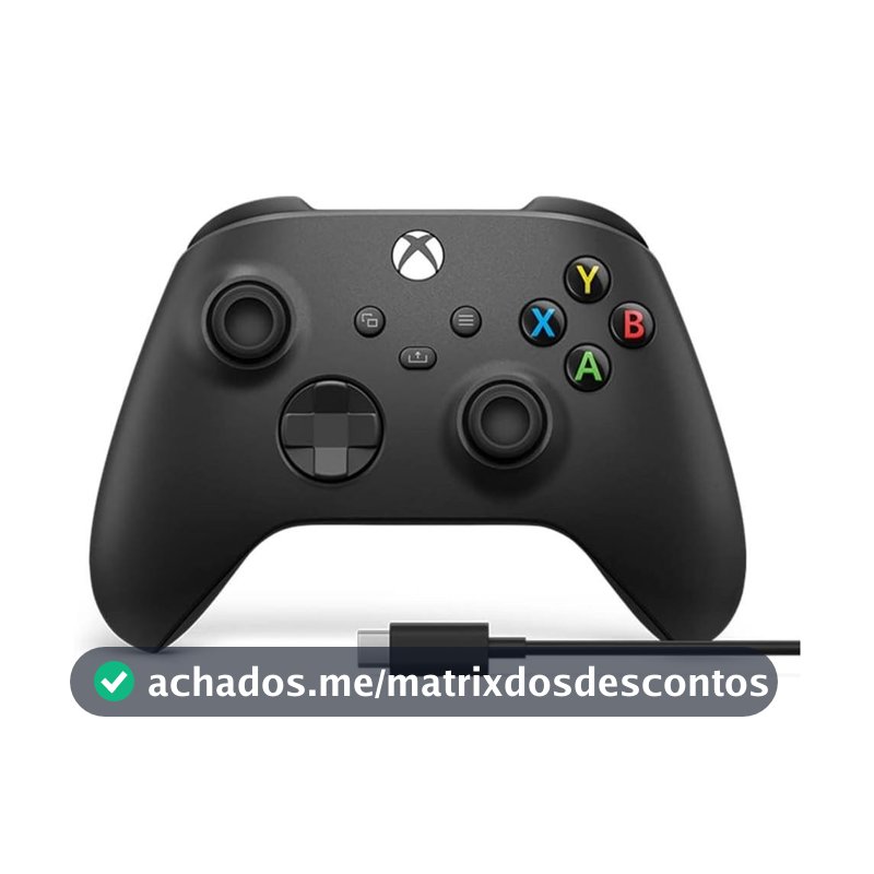 Controle para Xbox Sem Fio Preto + Cabo USB-C