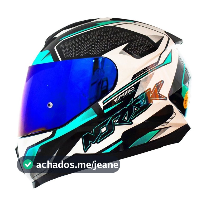 Capacete Norisk Razor Speedmax Verde Agua Masculino Feminino