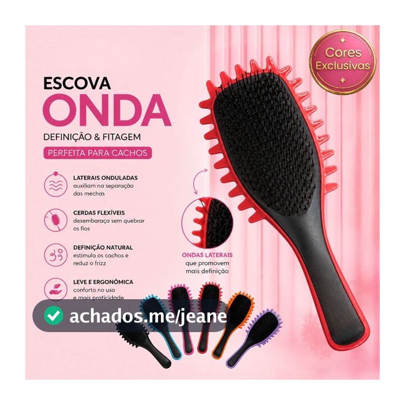 Escova Onda Finalizadora Beauty Flash Definição de Cachos e Finalização para Cabelo Cacheado Crespo