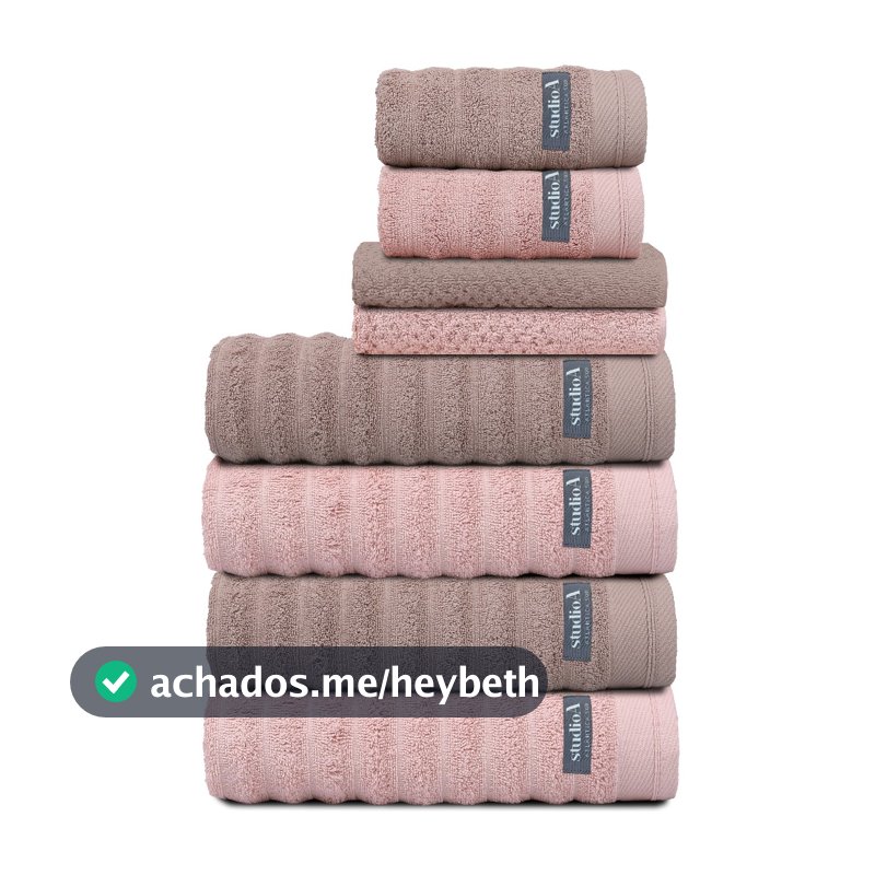 Jogo/Kit 8 Toalhas (4 Banho 2 Rosto 2 Piso) Aura Super Luxo Macia Premium Alta Absorção 100% Algodão