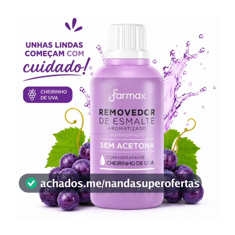 Removedor Esmalte Sem Acetona 100ml Uva - Farmax
