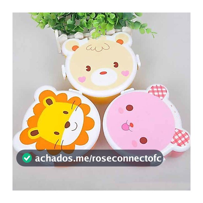 Marmita infantil ZooKids com formato e estampa de animais fofos travas e talheres