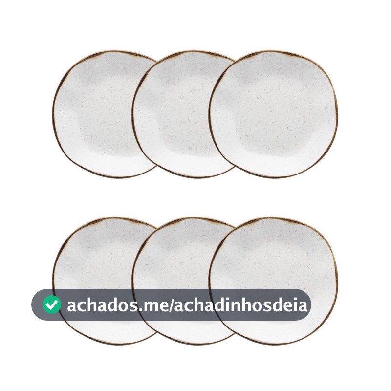 Jogo de 6 Pratos Fundos 22,5cm Oxford Ryo Maresia