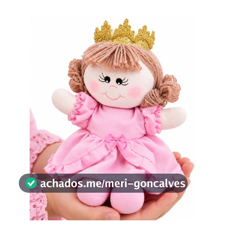 Boneca de  Pano Princesa Fofa Feita à Mão 25cm Decoração Quarto Infantil Menina para brincar