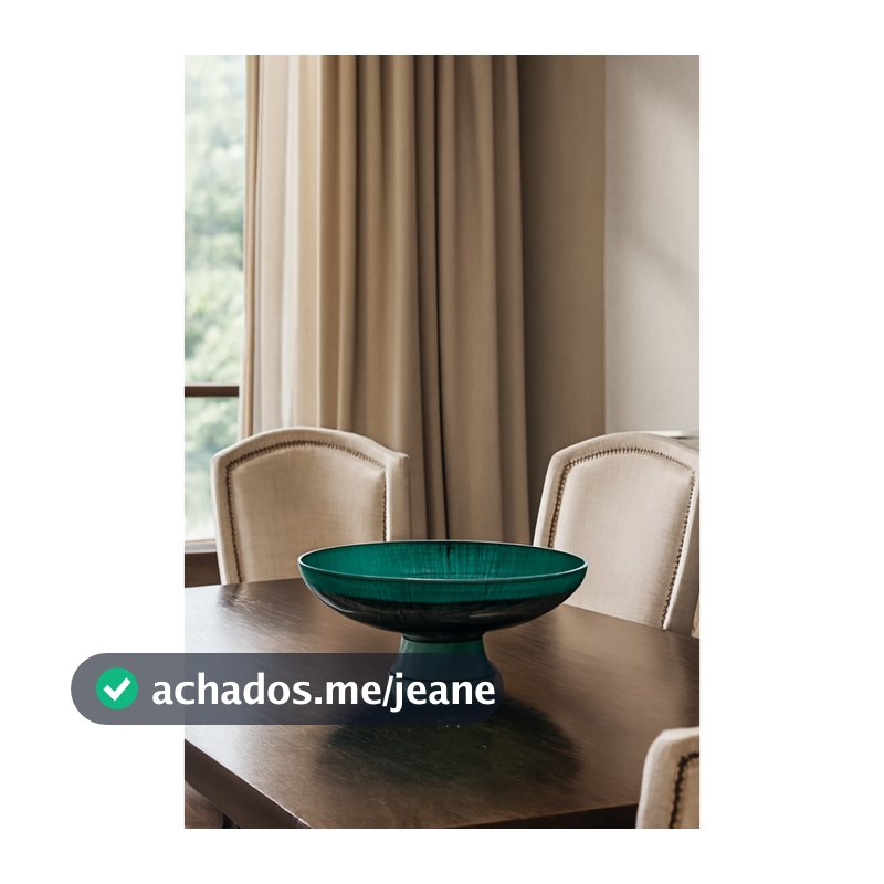 Centro de Mesa Fruteira Canelada Verde Esmeralda - Decoração Mesa, Servir Frutas, Elegante