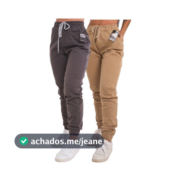 KIT 2 Calças Jogger Jeans Feminina Com Elástico Super Confortável Estilosa