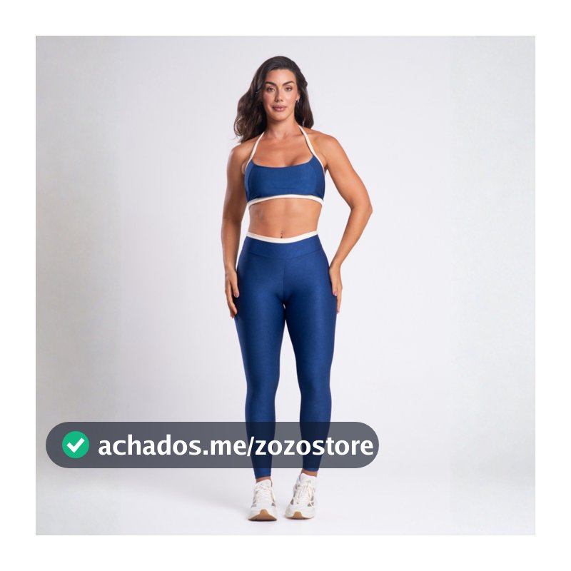 Conjunto Academia Feminino Canelado Top e Legging Frente Única Fitness Luxo