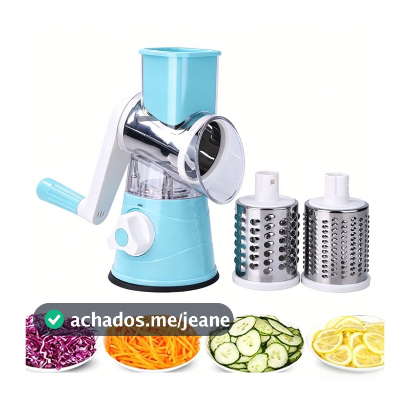 Cortador de legumes 3 em 1, cilindro manual, ralador de queijo, cortador em tiras, acessório de cozinha versátil - U11
