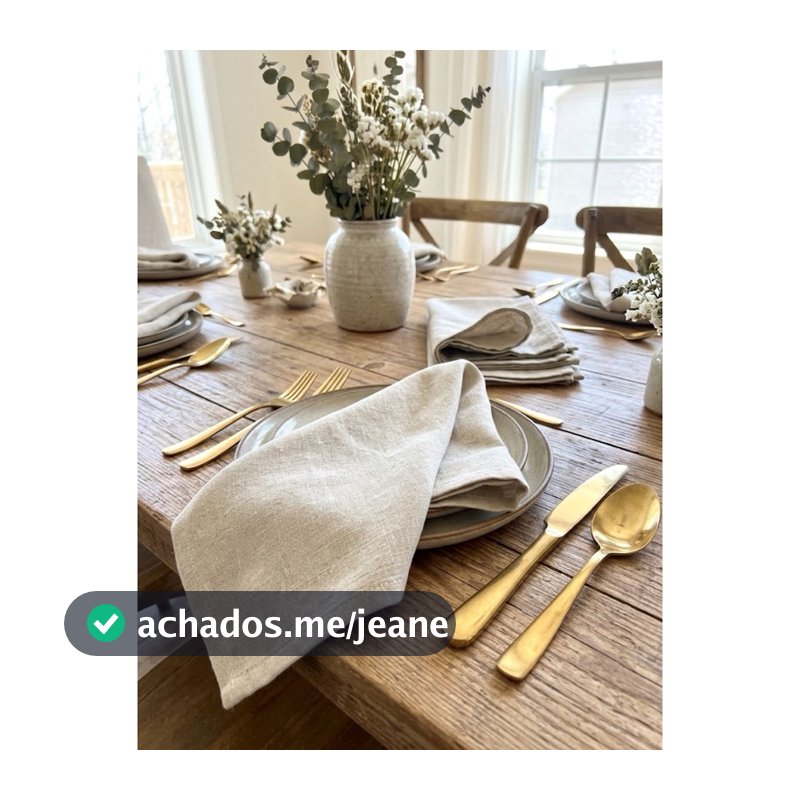6 Guardanapos De Linho Premium /Tecido Macio E Confortável / Acessórios De Cozinha / mesa posta
