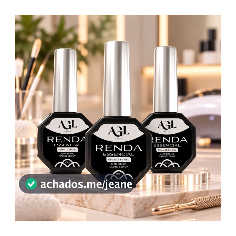 KIT AGL NAILS RENDA ESSENCIAL 3 UNIDADES MANICURE ESMALTE EM GEL FRANCESINHA