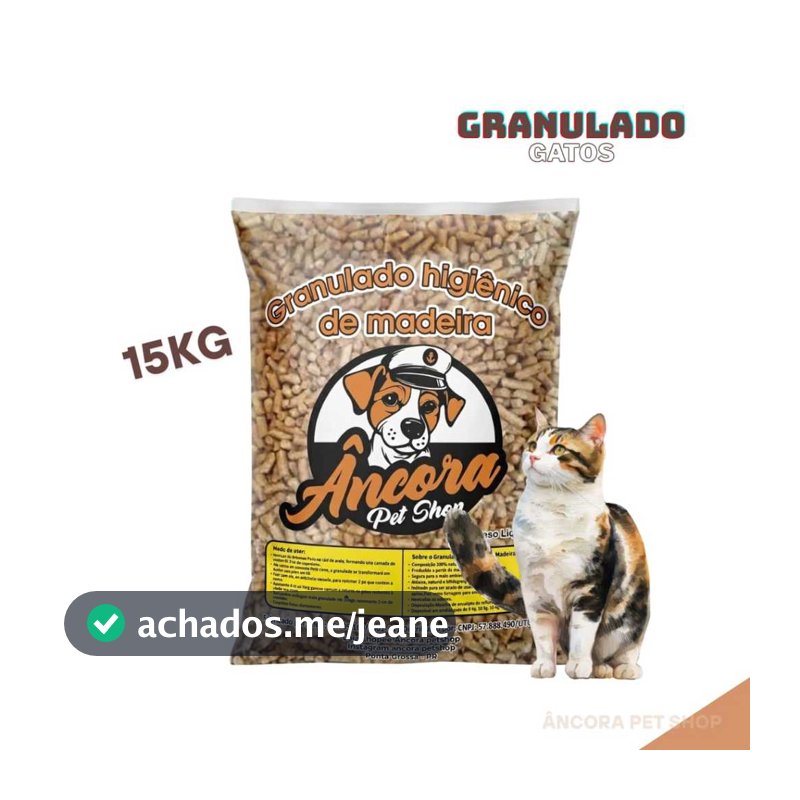 Granulado De Madeira Sanitario Higienico Para Gatos - 15Kg