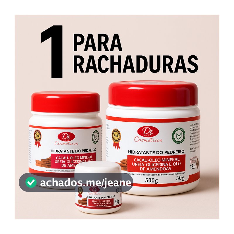 Creme do Pedreiro com Ureia – Hidrata e Amacia Pés e Mãos | Tamanhos 30g a 500GR Nª -1 PRA RACHADURAS