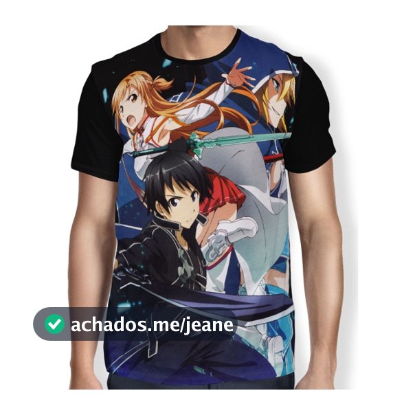 Camisa Full Fight - Sword Art Online - Kirito - Asuna