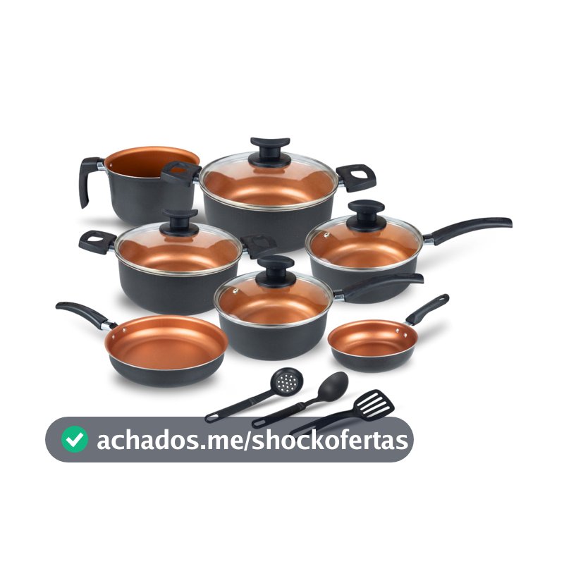 Conjunto Jogo de Panelas Teflon 10 Pçs Antiaderente Tampa de Vidro