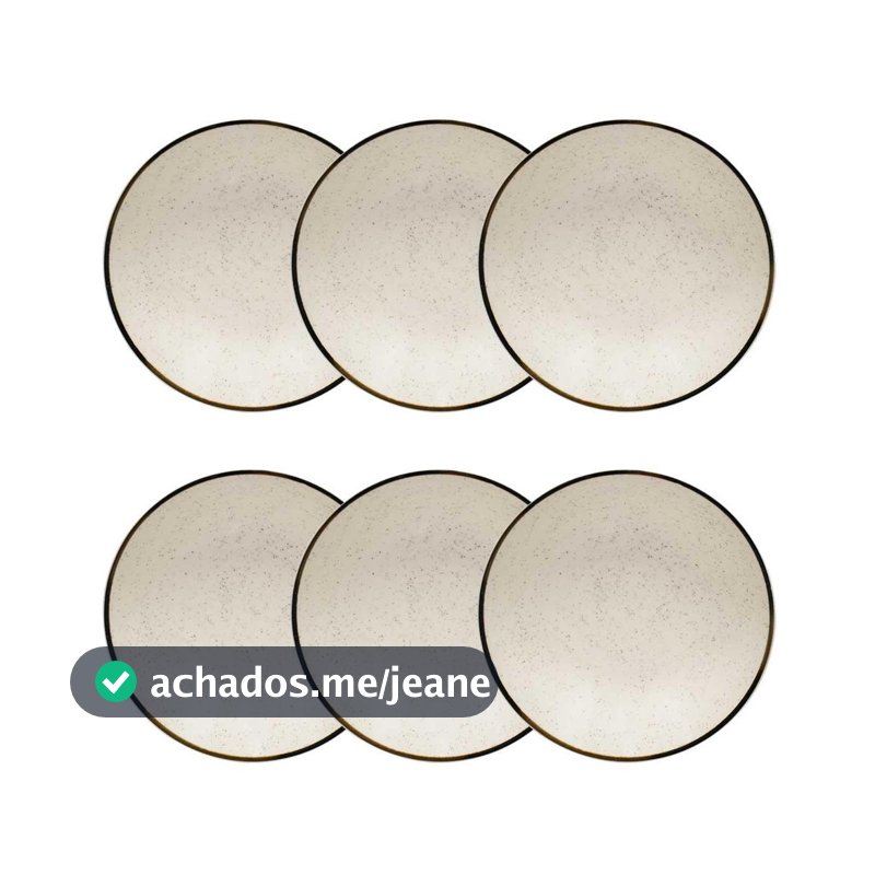 Jogo De 6 Pratos Fundos 20,5 Cm Oxford Unni Brisa
