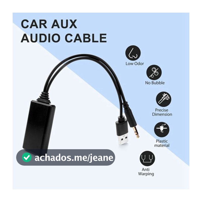 Receptor De Áudio Para Carro Bluetooth 5.0-Adaptador USB E Auxiliar De 3.5 Mm , Reprodutor De Música Sem Fio , Plug & Pl