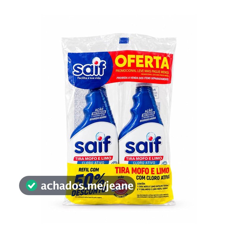 Kit Tira Mofo e Limo Gatilho 500ml + Sachê 500ml Saif