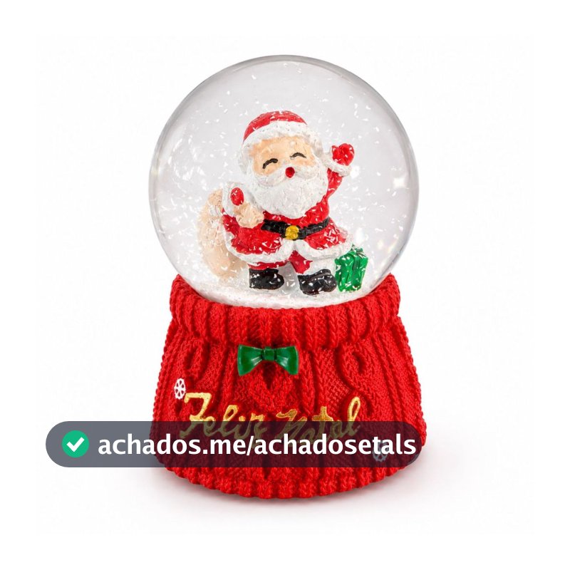 Decoração de Natal Globo de Neve Natalino com LED - 6,5 cm