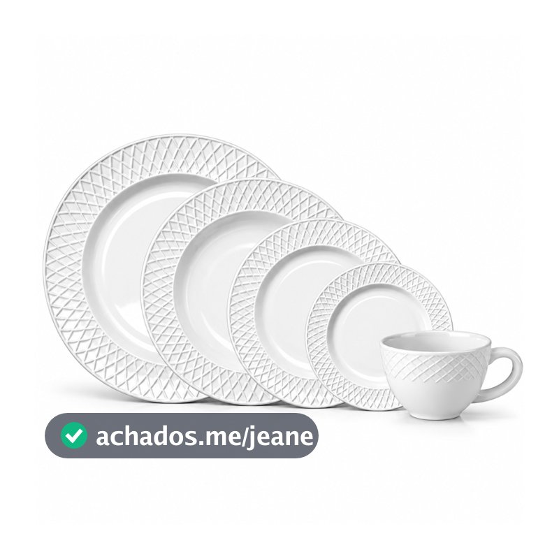 Aparelho de Jantar Texturizado Em Opalino Pratos Canecas  20pcs - Divine