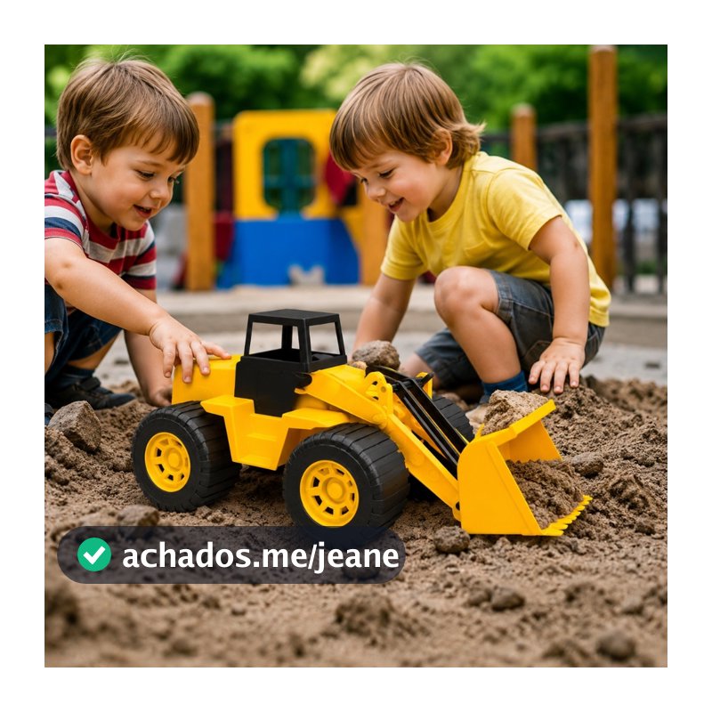 Trator Escavadeira com Pá Articulada 37cm de Brinquedo Infantil Educativo Menino Presente Infantil Dia das Crianças