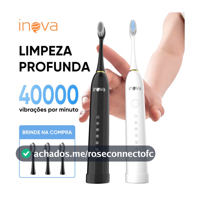 INOVA Escova De Dentes Elétrica Ultrassônica Limpeza Com 4 Cabeças Profissional Inteligente Sônica IPX7 À Prova D'água