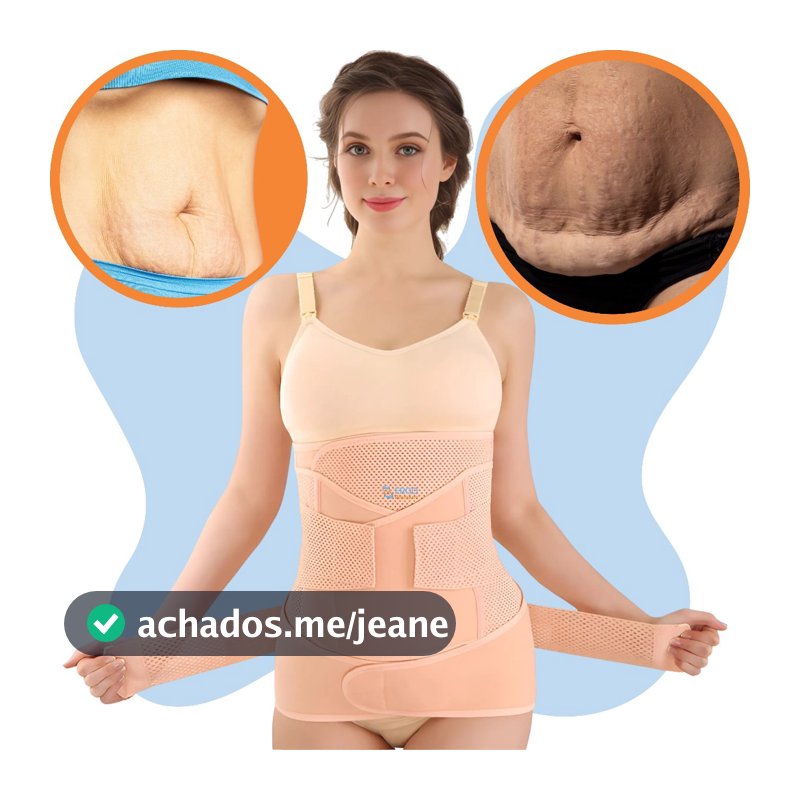 Kit Cinta 3 em 1 Modeladora Compressora Pós-Parto Abdominal — Suporte, Modelagem e Bem-Estar