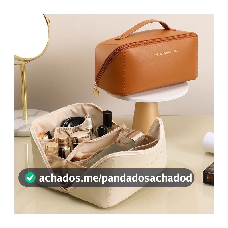 Necessaire Bolsa De Maquiagem Em Couro Armazenamento De Cosméticos Saco De Viagem Organizador De Bagagem De Beleza yobel