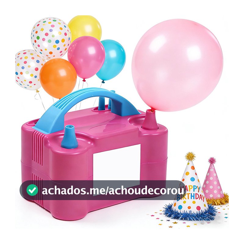 Inflador Elétrico De Balões Bexigas 110v 220v Bomba Encher Com 2 Bicos Para Festa Ornamentação