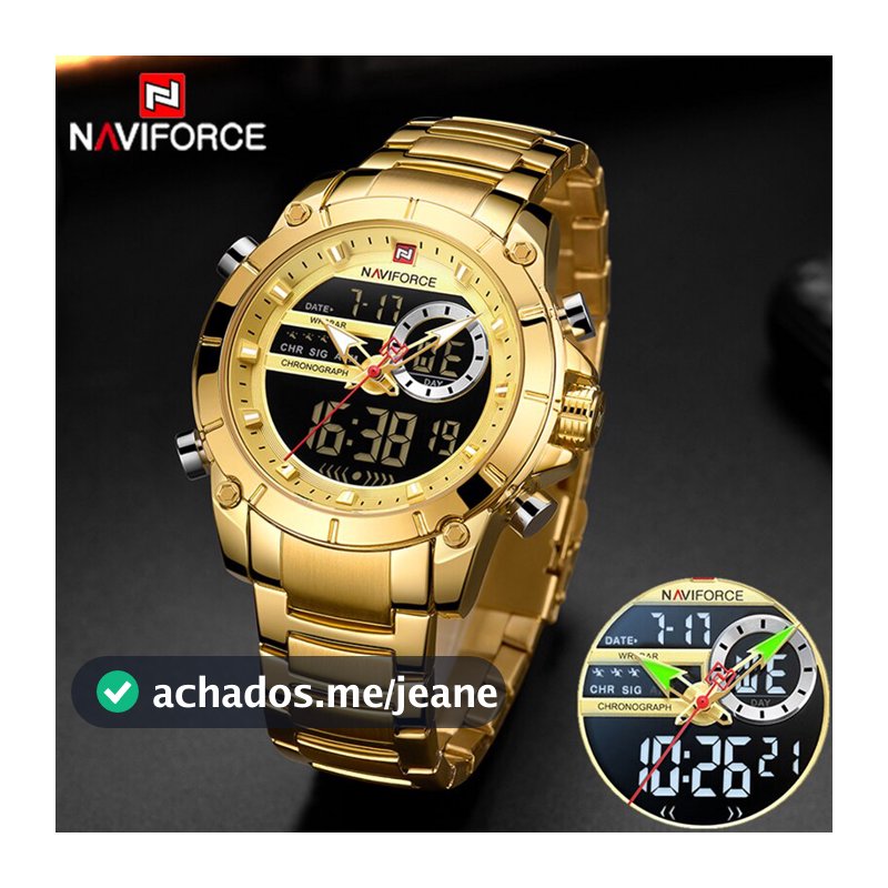Relógios masculinos NAVIFORCE 100% original relógio de quartzo