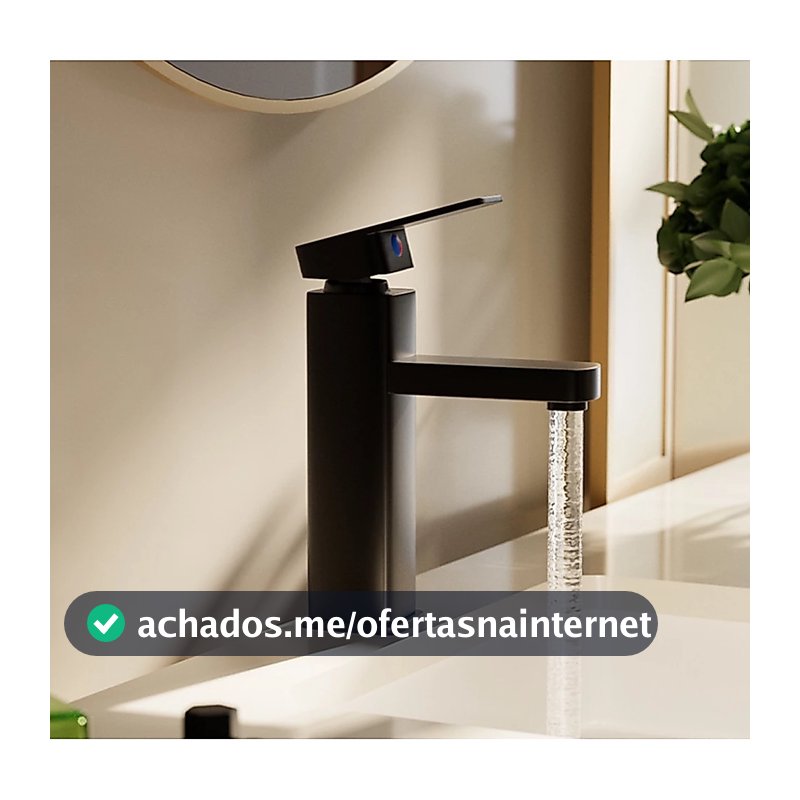 Torneira Quadrada Preta Quente E Fria Torneira De Banheiro Torneira Para Cozinha Pia Furo Único