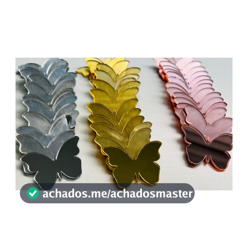 Kit Mini Borboleta em Acrílico Espelhado 20 40 e 60 Unidades Decoração para Quarto