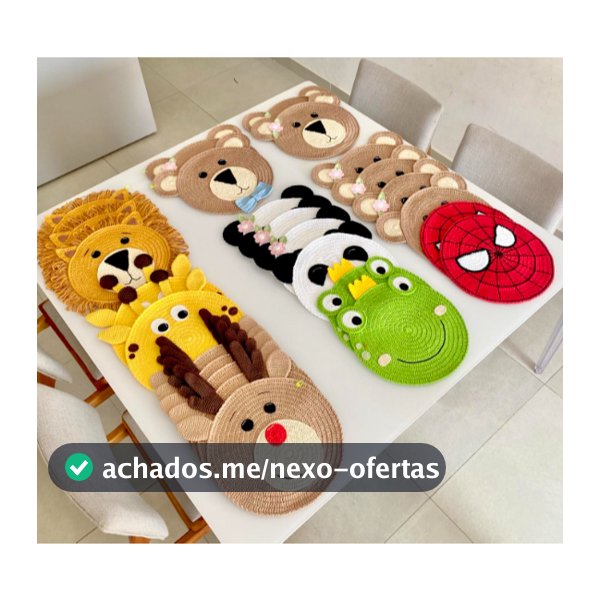 Sousplat infantil jogo americano mesa posta para criança
