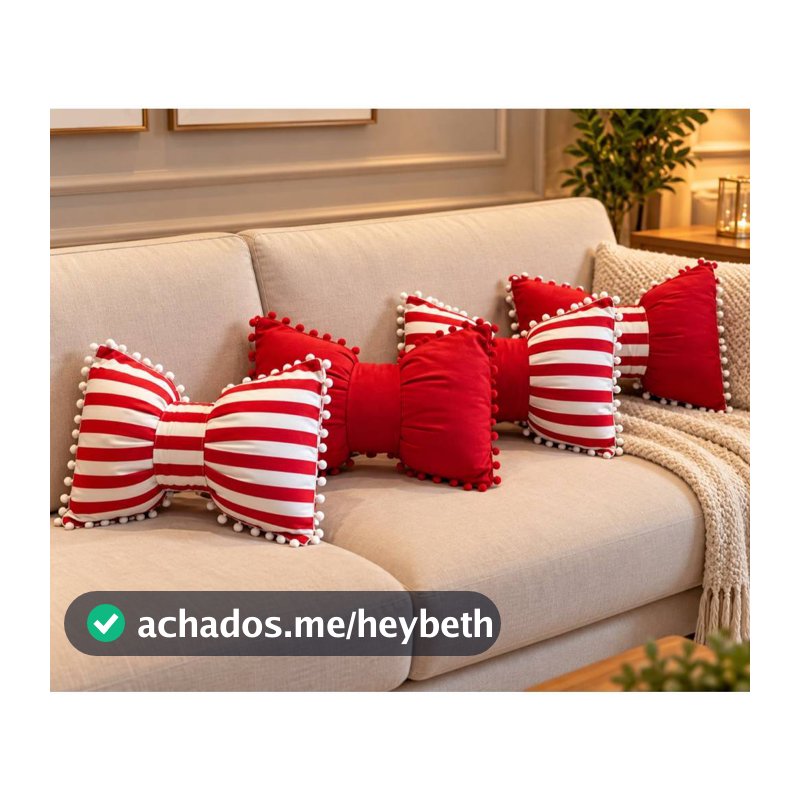Kit Almofadas Natal Laço Retangular Lindas Para Decoração Natal