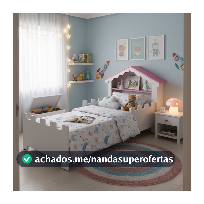 Cama Casinha Infantil E Colchão Incluso Castelo Menina Montessoriana Quarto Temático Seguro
