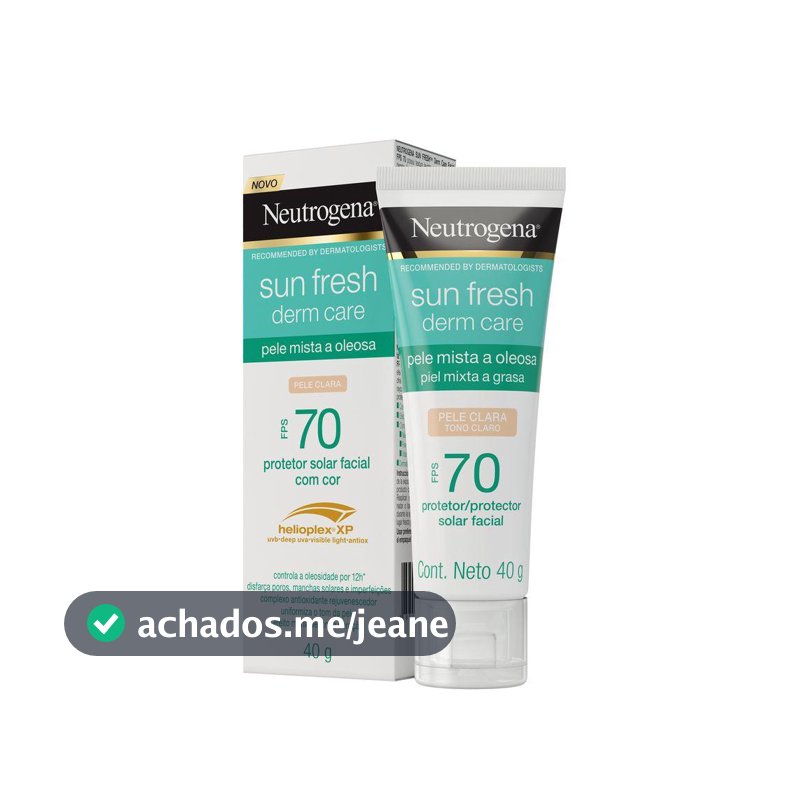 Protetor Solar Neutrogena Sun Fresh Pele Oleosa Clara FPS 70 40g