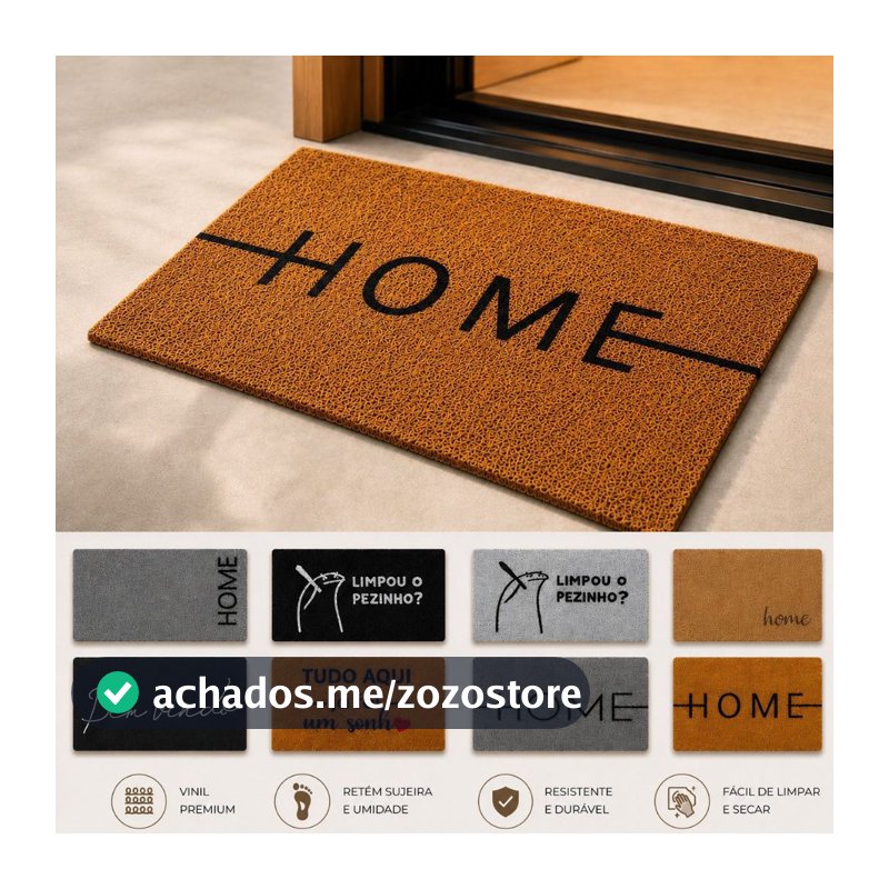 Tapete Porta de Entrada 40x75cm Capacho Antiderrapante Lavável Interno/Externo