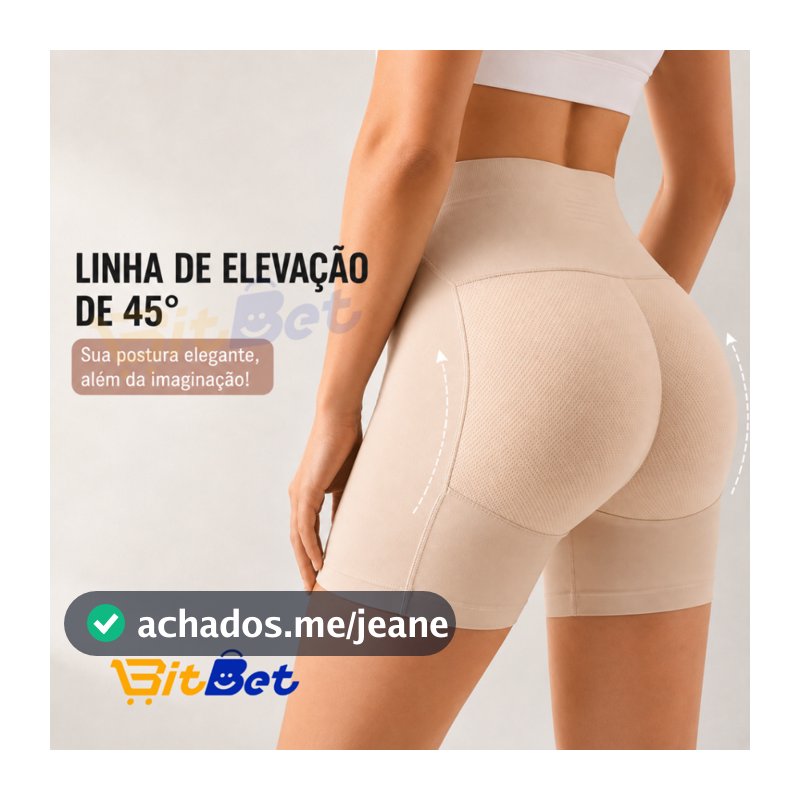 Calcinha Modeladora Feminina Levanta Bumbum com Enchimento 3D Cintura Alta Short Modelador NK-09