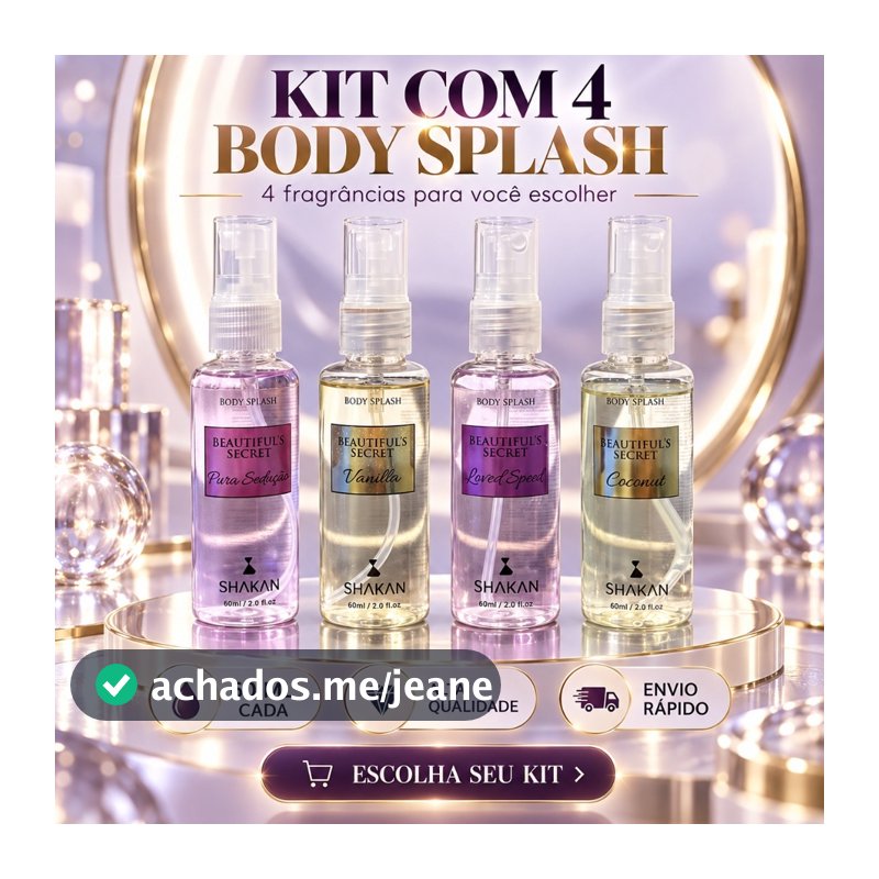 Kit 4 Body Splash victoria Lançamento Vanilla love speel pure seduction coconut