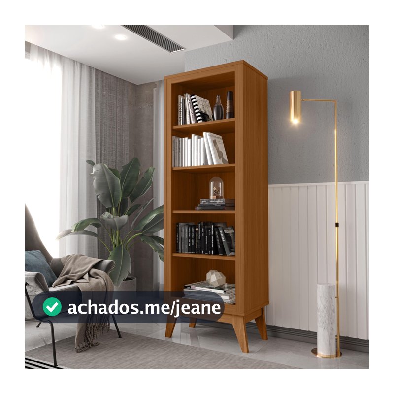 Estante Livreiro 4 Prateleiras com Pés em MDF Versales
