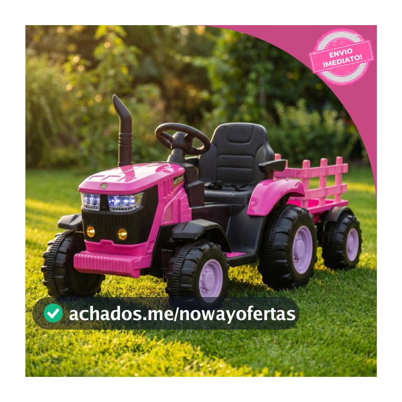 Trator Elétrico Infantil Rosa Com Controle Remoto 12v Zippy Toys 110/220v